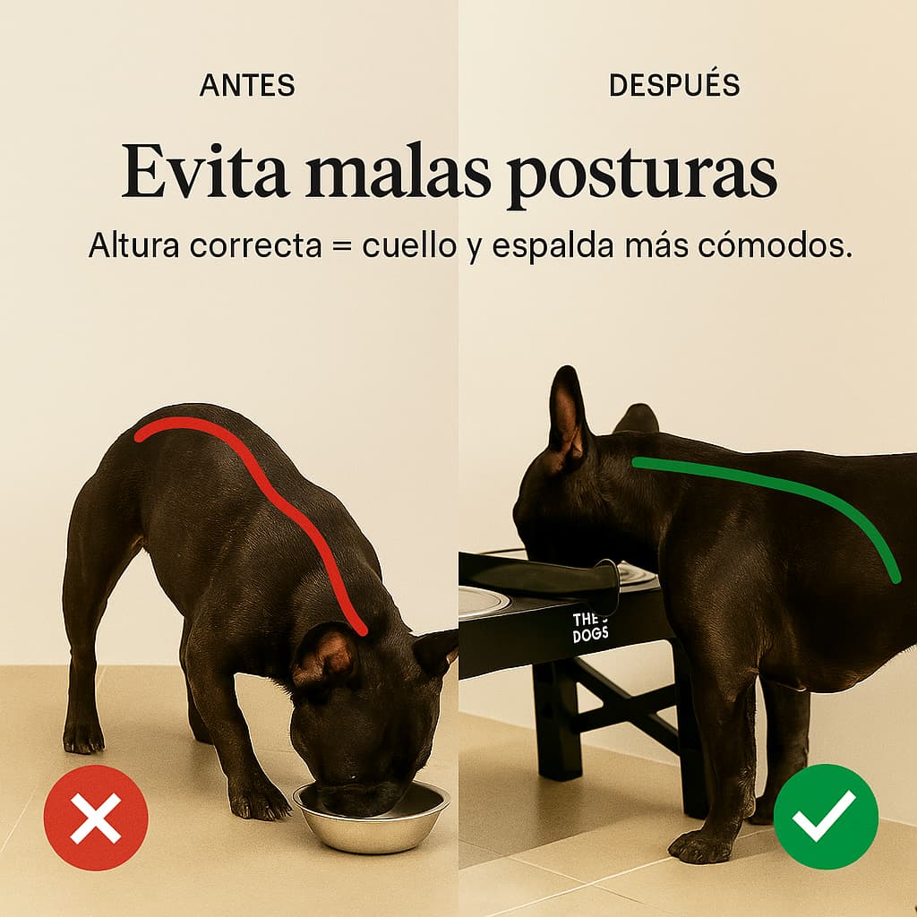 Comedero Elevado THE DOGS — Postura correcta, piso limpio