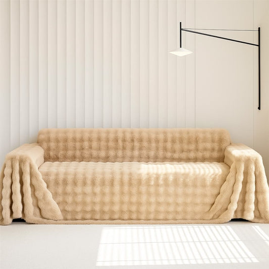 Cubre Sofá Piel de Conejo — Lujo suave que protege tu sofá