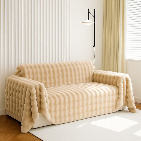 Cubre Sofá Piel de Conejo — Lujo suave que protege tu sofá
