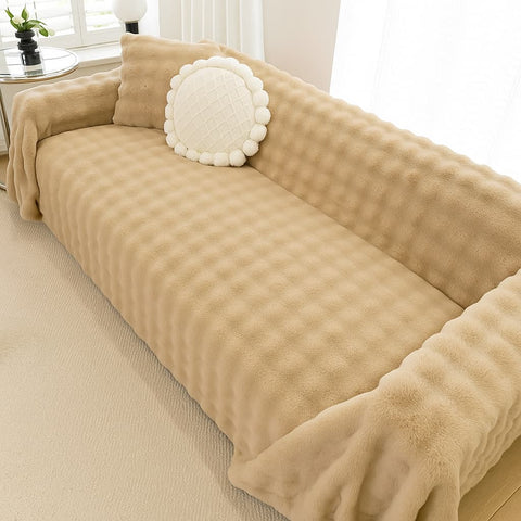 Cubre Sofá Piel de Conejo — Lujo suave que protege tu sofá