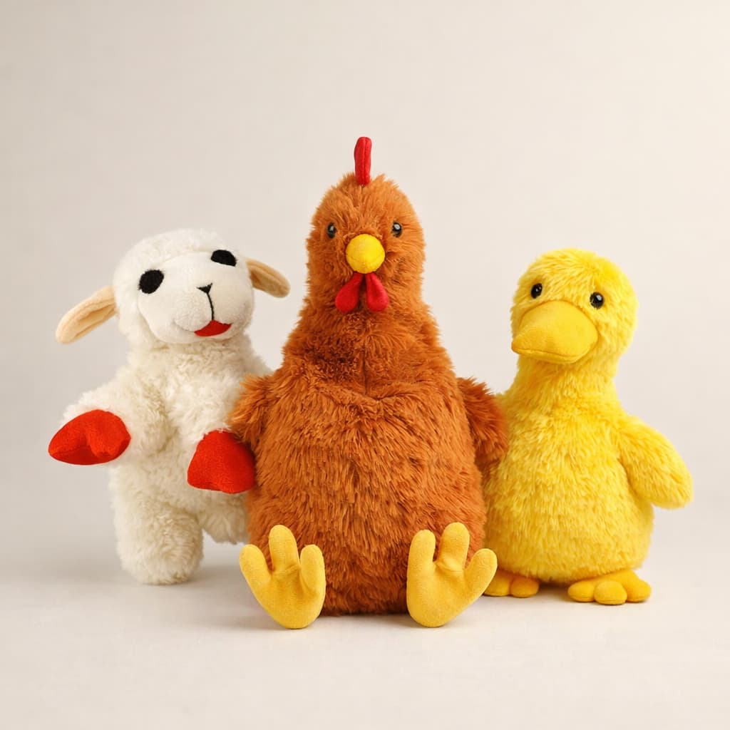 Trío de Calma THE DOGS con Gallina, Pato y Oveja