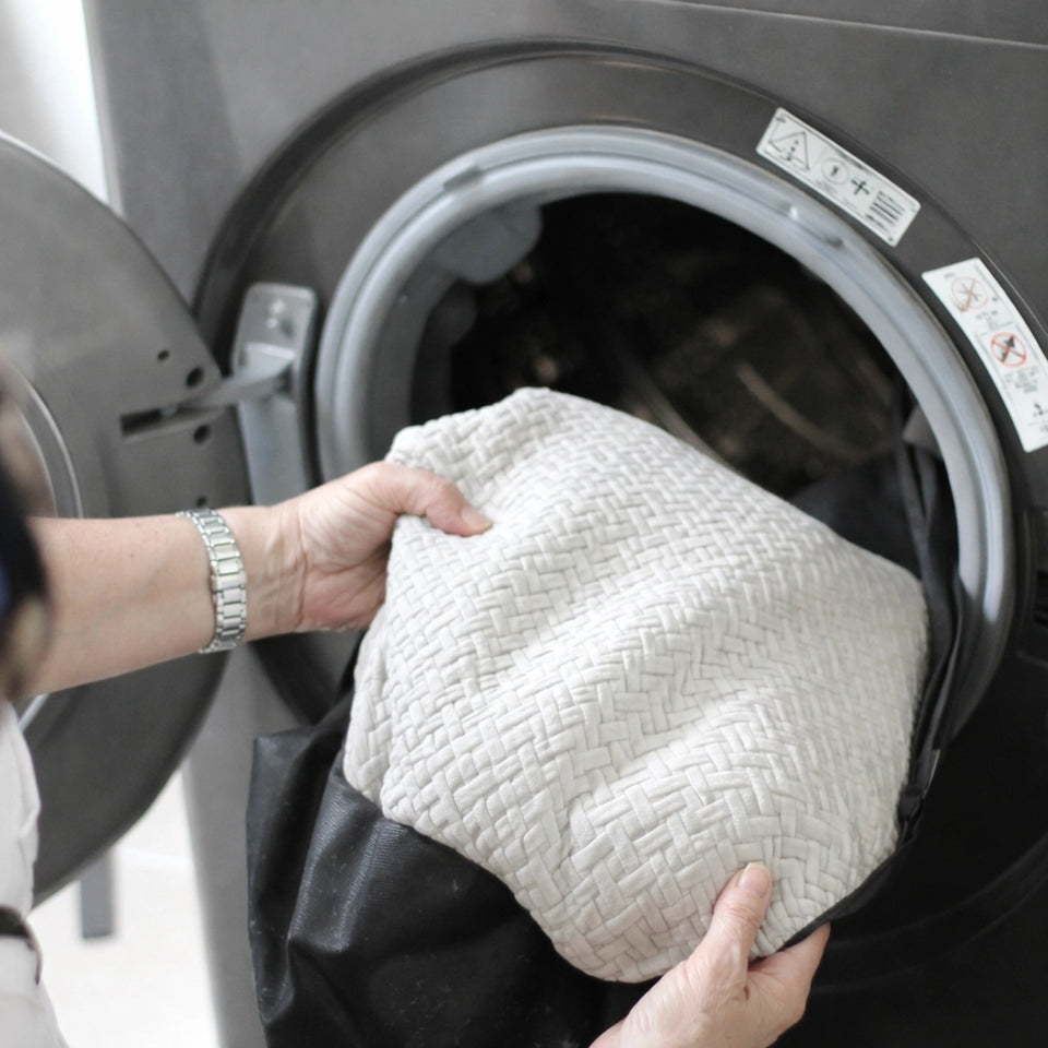 Funda en proceso de lavado, fácil mantención