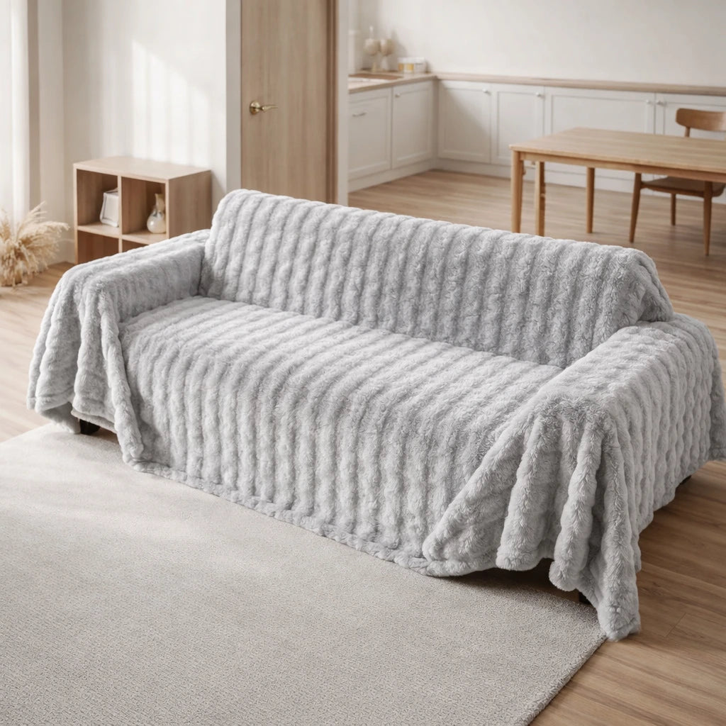 Cubre Sofá Piel de Conejo — Lujo suave que protege tu sofá