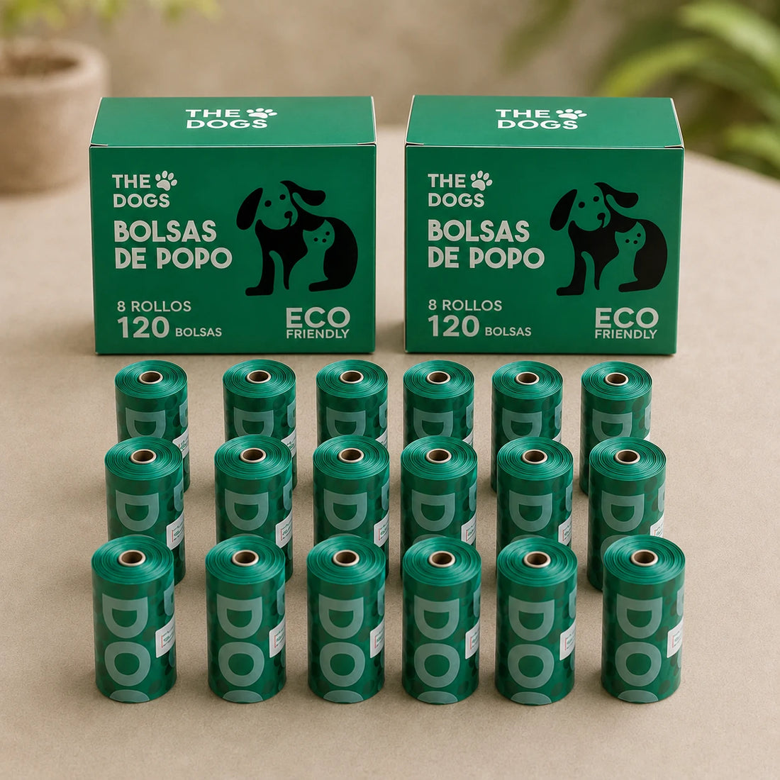 240 Bolsas de Popó Perro  XL 23×33 cm + Dispensador THE DOGS