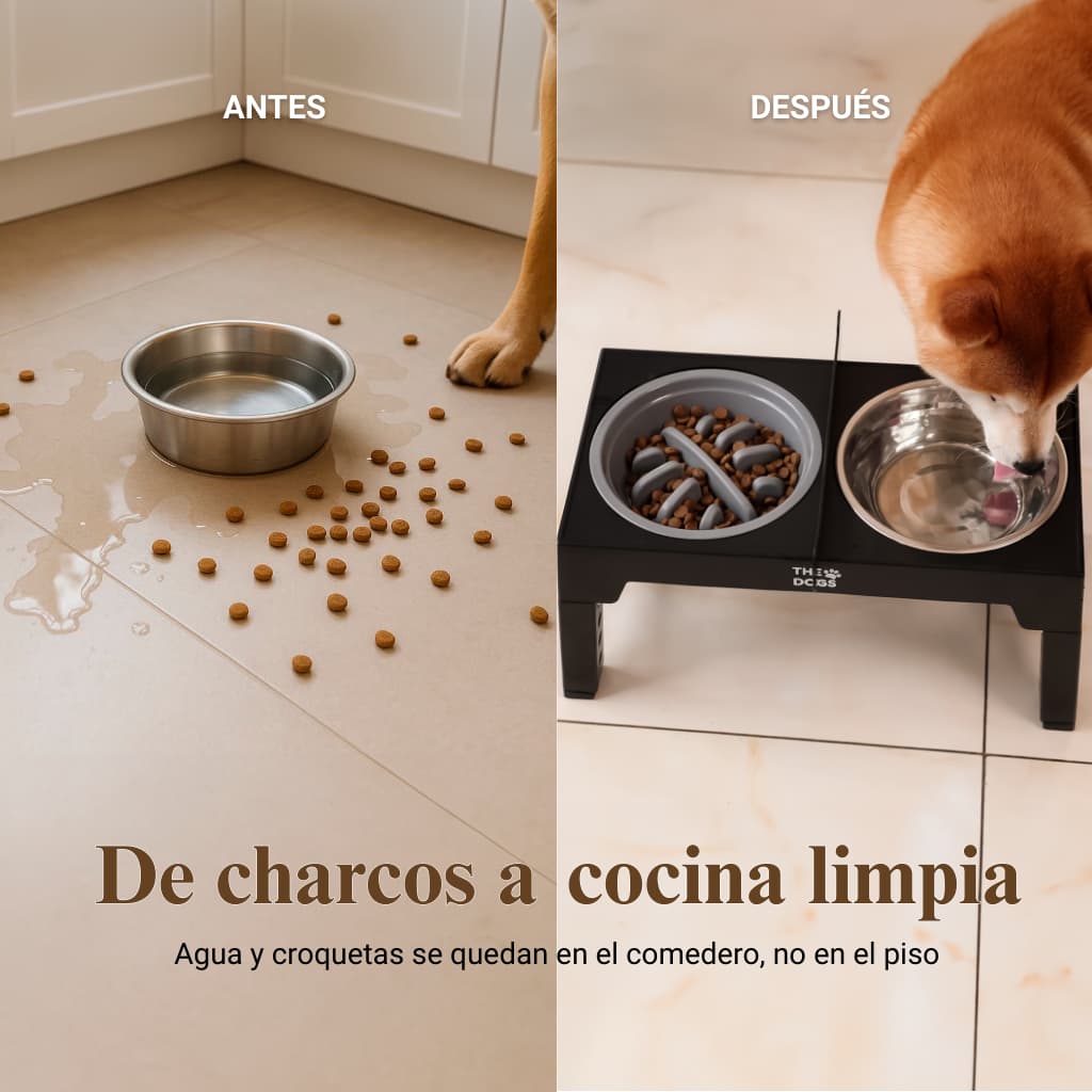 Comedero Elevado THE DOGS – Piso seco en cada comida