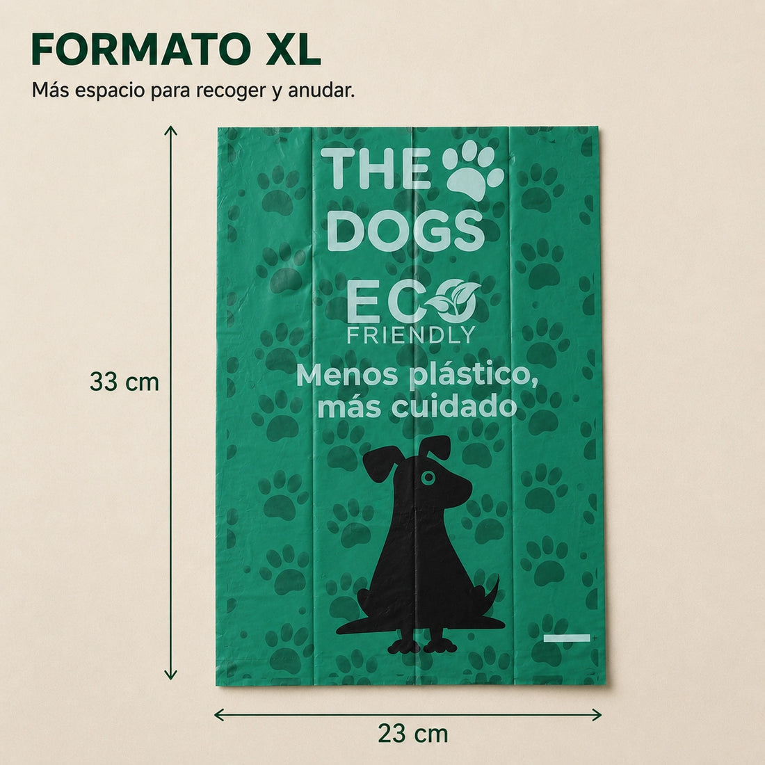 360 Bolsas para Fecas de Perro 22 micrones - XL 23×33 cm + Dispensador – THE DOGS