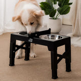 Comedero elevado negro regulable THE DOGS