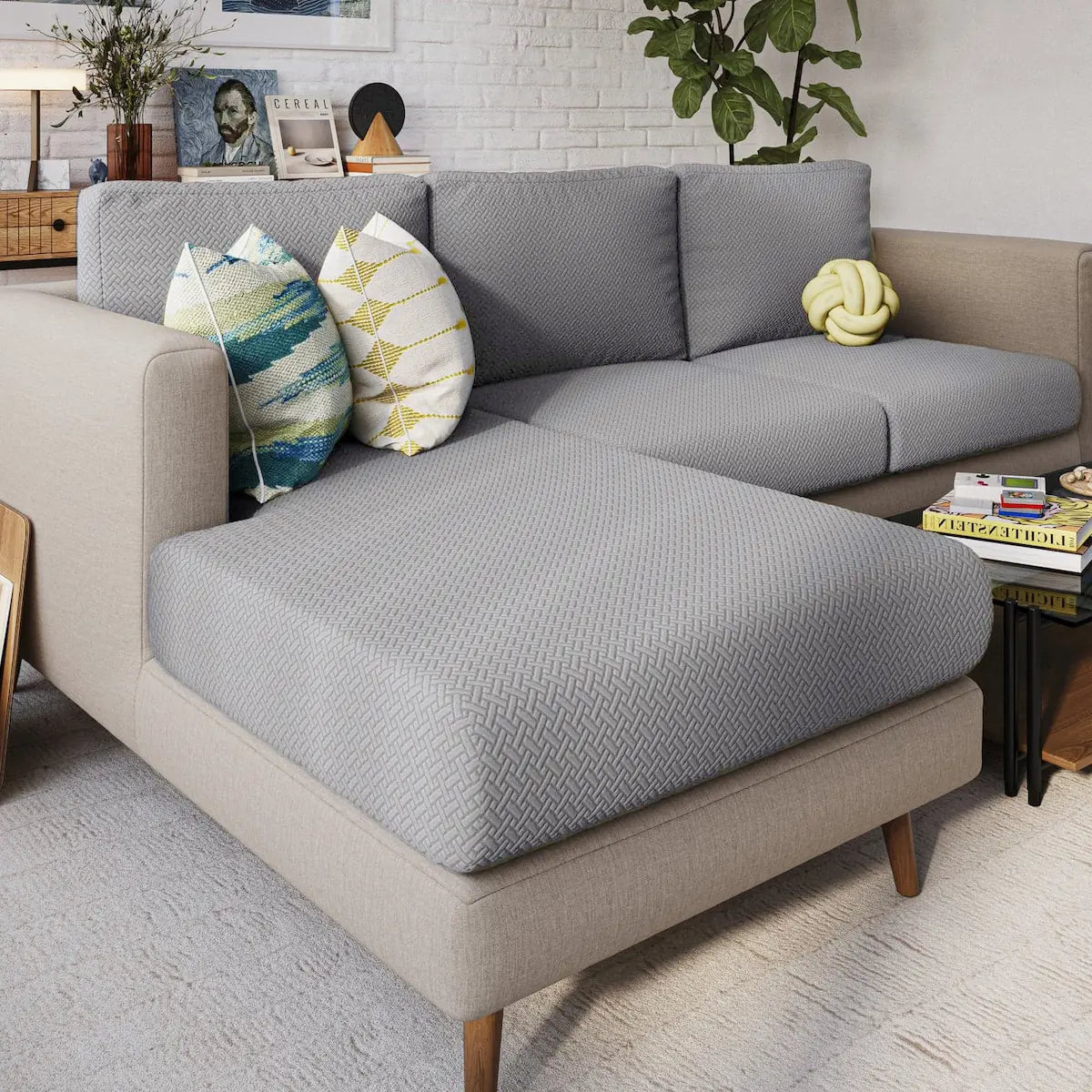 [td-color:gris-claro] Sofá protegido con Funda Mágica gris claro