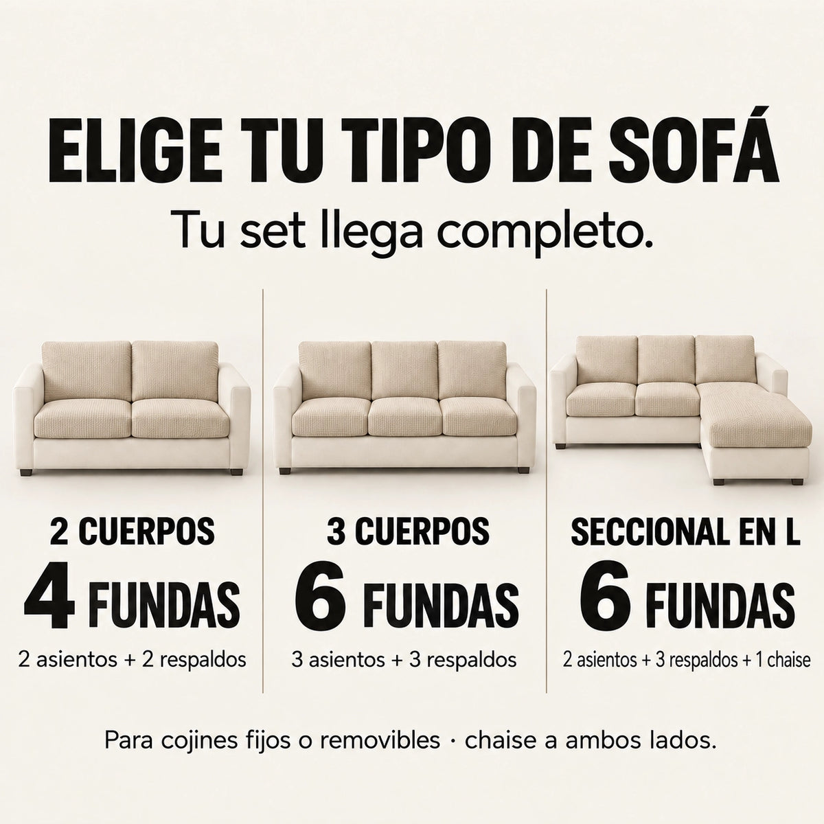 Funda Mágica Cubre Sofá — Set completo