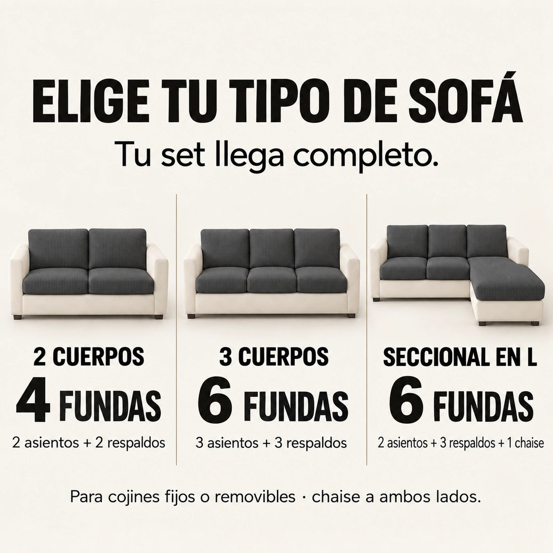 Funda Mágica Cubre Sofá — Set completo