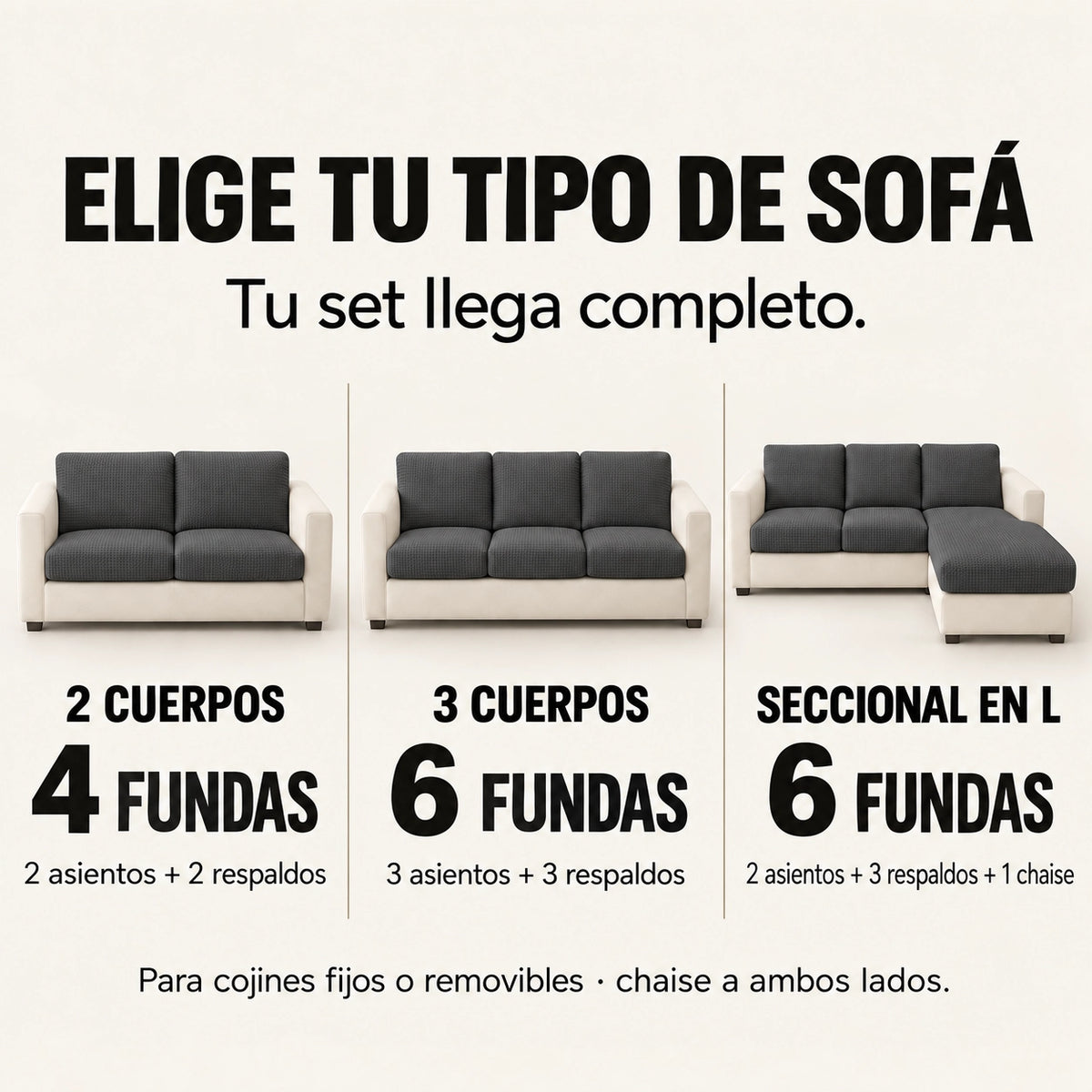 Funda Mágica Cubre Sofá — Set completo