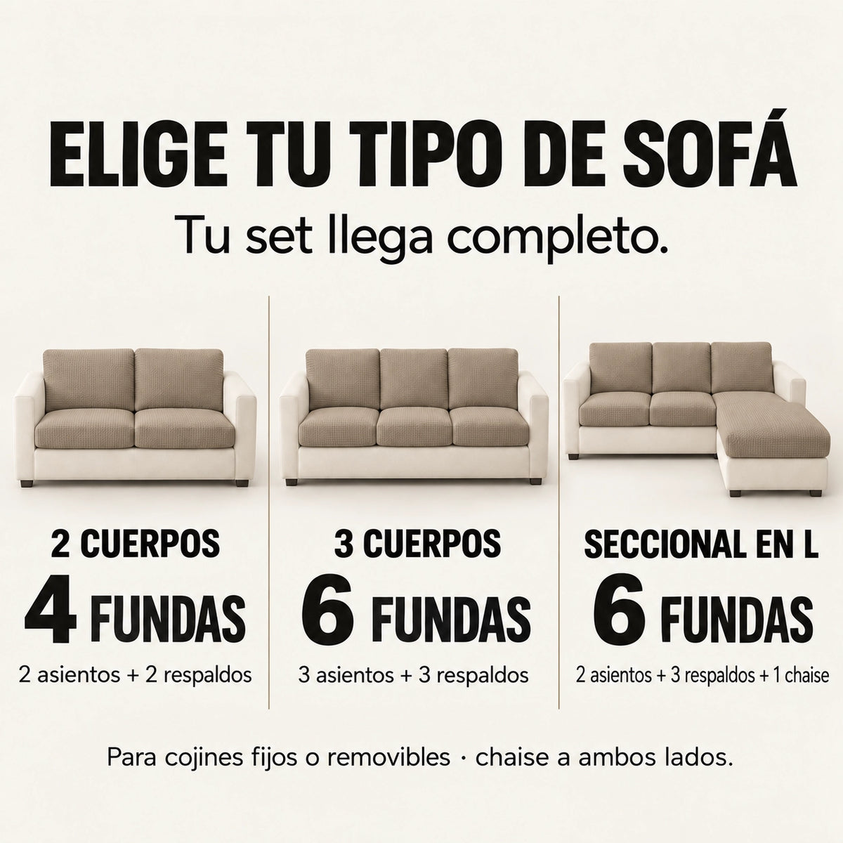 Funda Mágica Cubre Sofá — Set completo