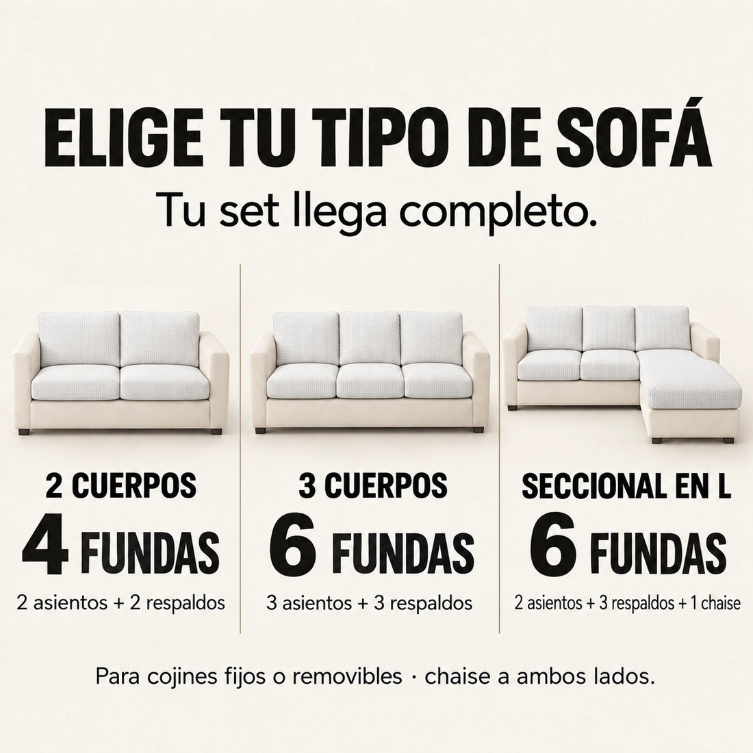 Funda Mágica Cubre Sofá — Set completo