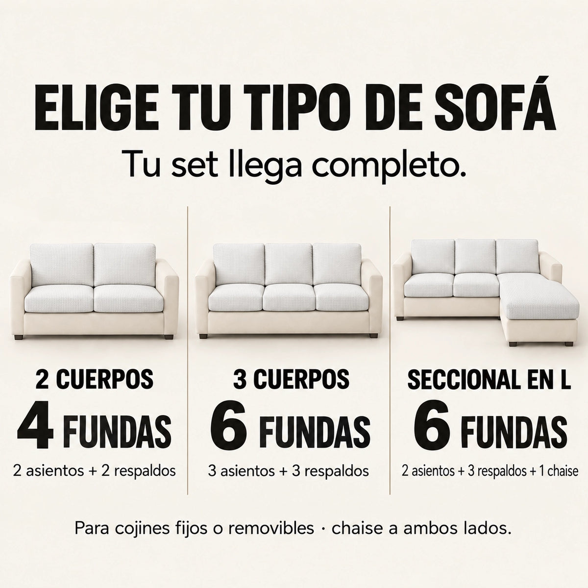 Funda Mágica Cubre Sofá — Set completo