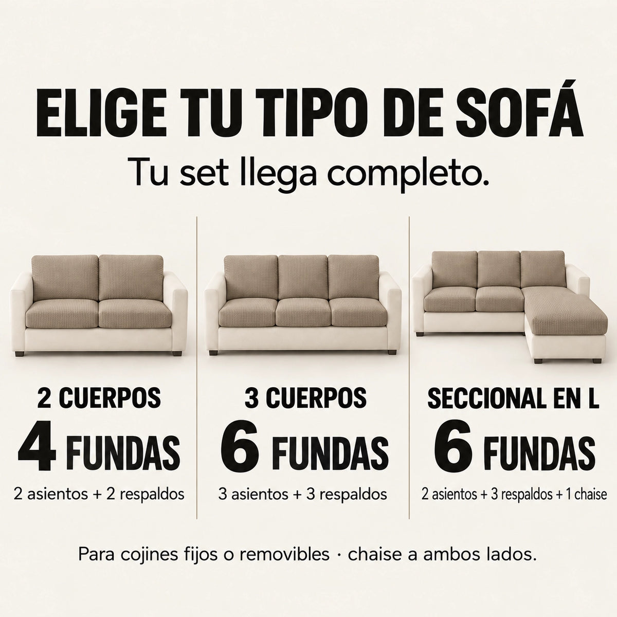 Funda Mágica Cubre Sofá — Set completo