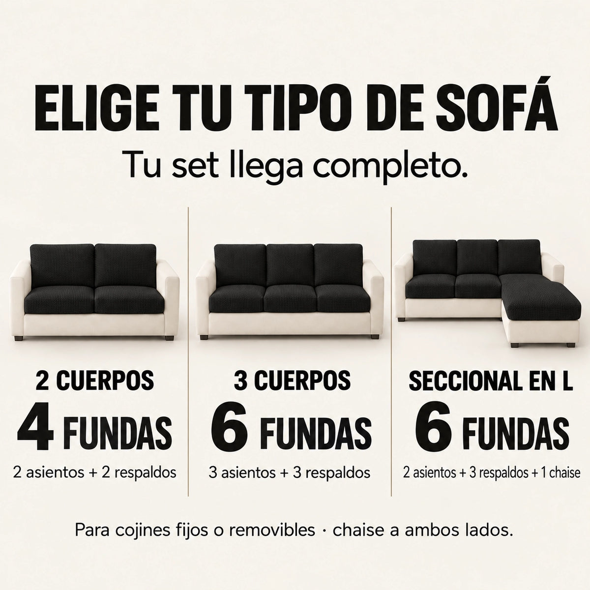 Funda Mágica Cubre Sofá — Set completo