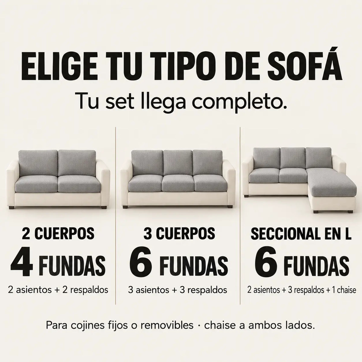 Funda Mágica Cubre Sofá — Set completo