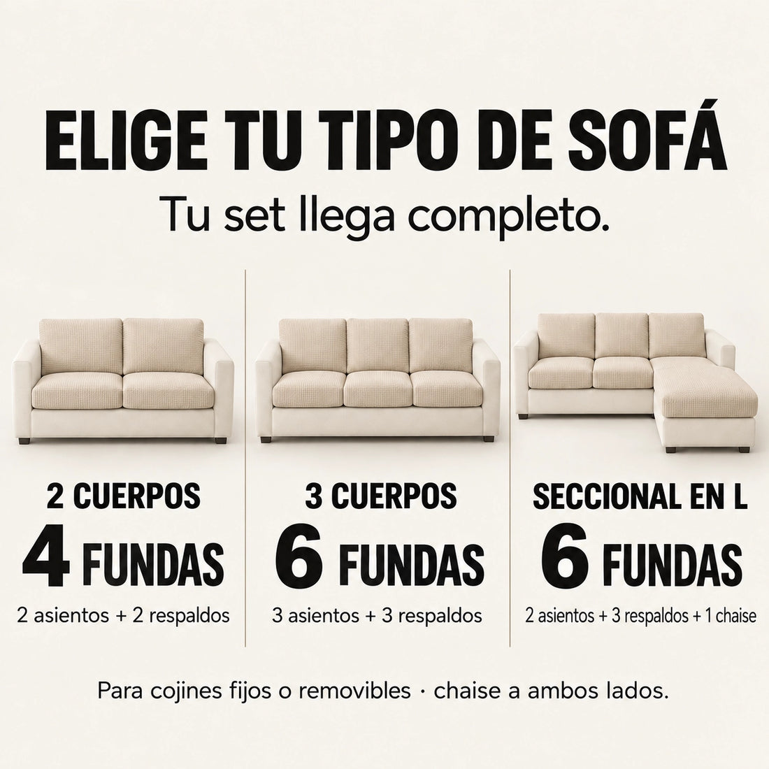 Funda Mágica Cubre Sofá — Set completo