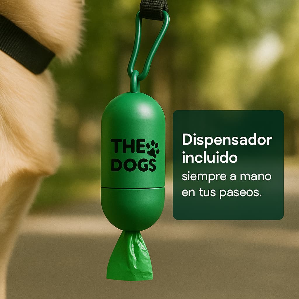 240 Bolsas para Fecas de Perro XL 23×33 cm + Dispensador – THE DOGS