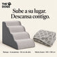 Dormitorio sin Saltos incluye rampa de cuatro escalones y 52 cm de alto y Manta Suave de 100 × 130 cm.